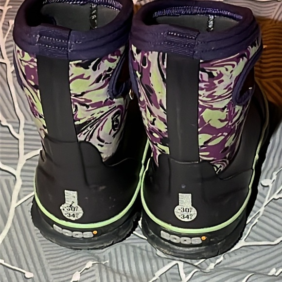 Toddler BOGS Waterproof Classic Boots size 7 Purple Marble - Picture 4 of 7